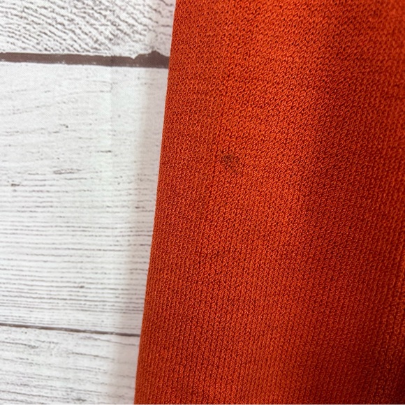 St. John Sport Orange Gold Knit Wool Cardigan Sweater Size M FLAWS - Picture 9 of 13
